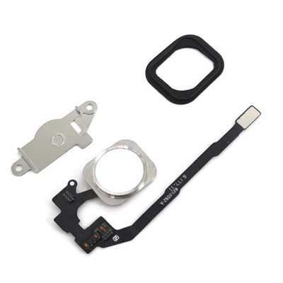 Home Button Key Flex Cable Metal Bracket Rubber Gasket for iPhone 5s (Silver)