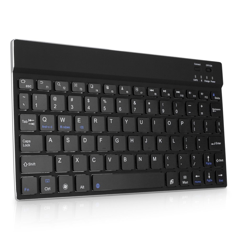 BoxWave Keyboard Compatible with Galaxy S5 mini - SlimKeys Bluetooth Keyboard, Portable Thin with Chiclet-Style Keys - Jet Black