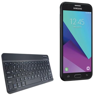 BoxWave Keyboard Compatible with Samsung Galaxy V - SlimKeys Bluetooth Keyboard, Portable Thin with Chiclet-Style Keys - Jet Black