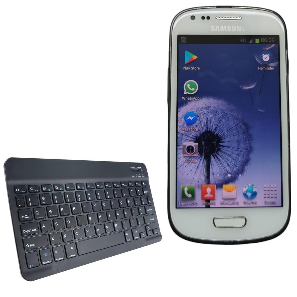 BoxWave Keyboard Compatible with Samsung I8190 Galaxy S III mini - SlimKeys Bluetooth Keyboard, Portable Thin with Chiclet-Style Keys - Jet Black
