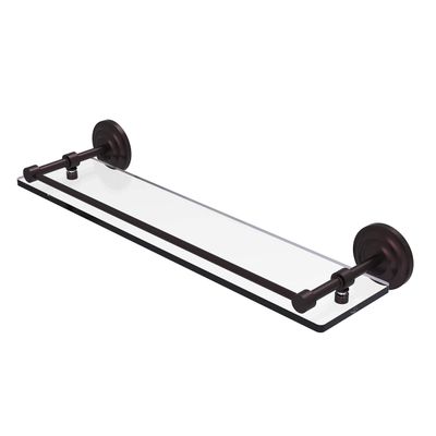 Allied Brass QN-1/22-GAL-ABZ Que New 22 Inch Tempered Gallery Rail Glass Shelf, Antique Bronze
