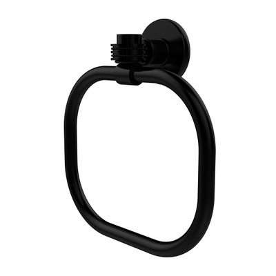 Allied Brass 2016D-BKM Continental Collection Towel Ring with Dotted Accents, Matte Black