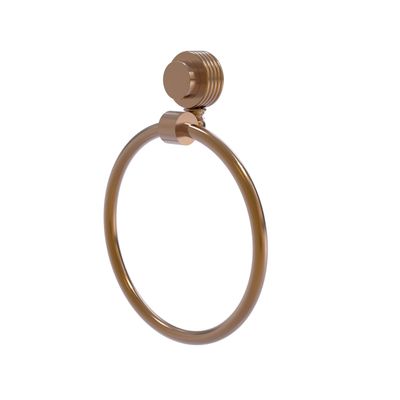 Allied Brass 416G-BBR Venus Collection Towel Ring with Groovy Accent, Brushed Bronze