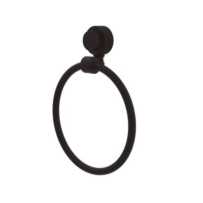 Allied Brass 416G-ORB Venus Collection Towel Ring with Groovy Accent, Oil Rubbed Bronze