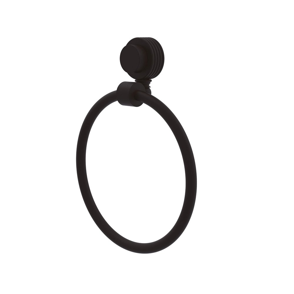 Allied Brass 416G-ORB Venus Collection Towel Ring with Groovy Accent, Oil Rubbed Bronze