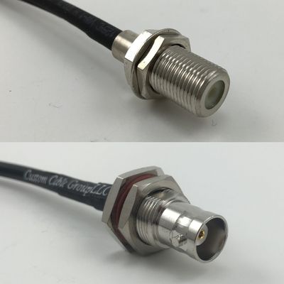 10 feet RG58 F FEMALE to BNC FEMALE BIG BULKHEAD Pigtail Jumper RF coaxial cable 50ohm Quick USA Shipping