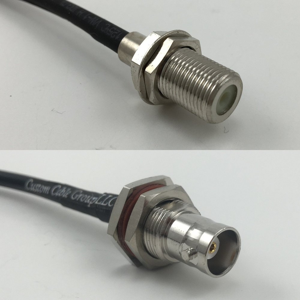 10 feet RG58 F FEMALE to BNC FEMALE BIG BULKHEAD Pigtail Jumper RF coaxial cable 50ohm Quick USA Shipping