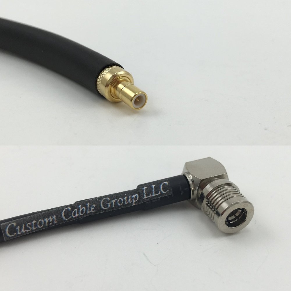 1 foot RG400 Low Loss SMB MALE to QMA MALE ANGLE Pigtail Jumper RF coaxial cable 50ohm Quick USA Shipping