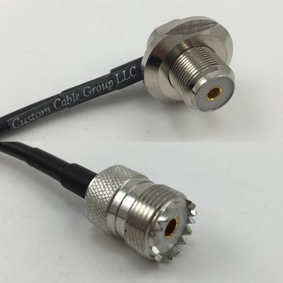1 foot RG58 UHF Female Angle Bulkhead to SO239 UHF Female Pigtail Jumper RF coaxial cable 50ohm Quick USA Shipping