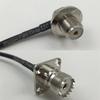 1 foot RG58 UHF Female Angle Bulkhead to UHF Female Flange Pigtail Jumper RF coaxial cable 50ohm Quick USA Shipping view 1