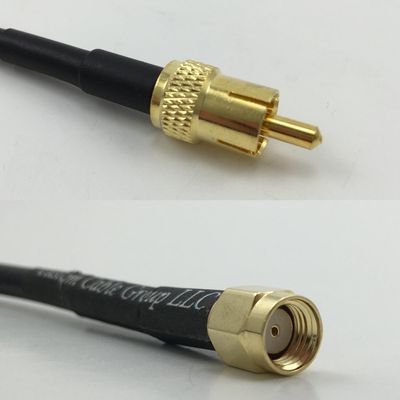 1 foot RG58 RCA MALE to RP-SMA MALE Pigtail Jumper RF coaxial cable 50ohm Quick USA Shipping