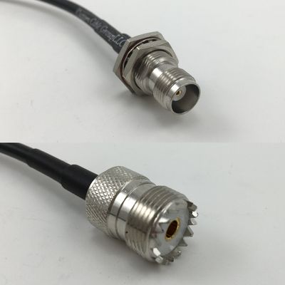 6 feet RG58 TNC FEMALE BULKHEAD to SO239 UHF Female Pigtail Jumper RF coaxial cable 50ohm Quick USA Shipping