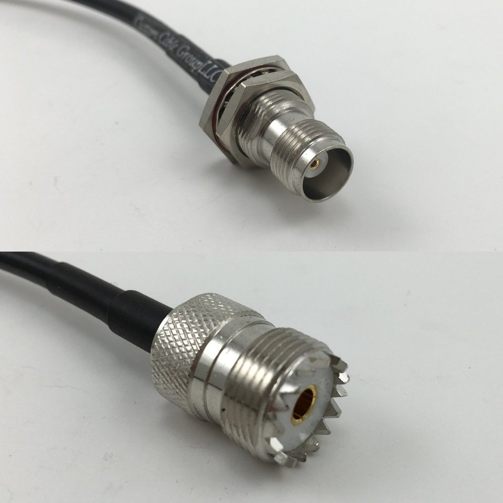 6 feet RG58 TNC FEMALE BULKHEAD to SO239 UHF Female Pigtail Jumper RF coaxial cable 50ohm Quick USA Shipping