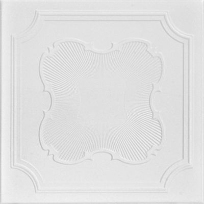  LA MAISON CEILINGS R74 Coronado Foam Glue-up Ceiling Tile (21.6 sq. ft./Case) Pack of 8 Plain White