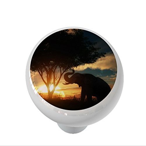Gotham Decor Elephant Tree Hill Ceramic Drawer Knob