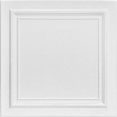  LA MAISON CEILINGS R24 Line Art Foam Glue-up Ceiling Tile (21.6 sq. ft./Case), Pack of 8, Plain White