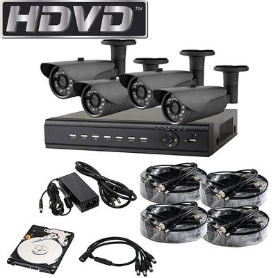 HDVD HVD-P-T88B4 Full HD 1080P HD-TVI CCTV Package 8CH DVR with 4 Camera 2.0MP 1080P Cameras Full HD 1080P HDMI Output Night Vision IR Indoor/Outdoor Bullet Pipe Camera 1TB HDD Installed
