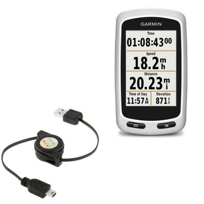 BoxWave Cable Compatible with Garmin Edge Touring Plus - miniSync, Retractable, Portable Sync Cable