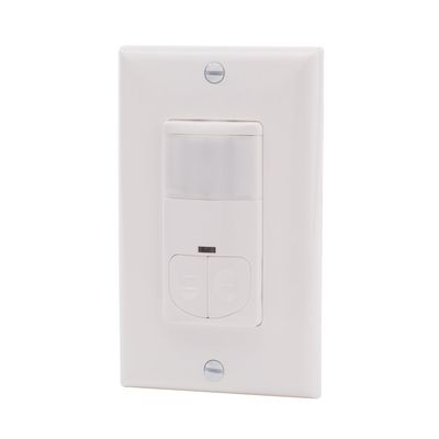 Tork NSI WOS-MN2R Wall Switch Occupancy Sensor, PIR, 2-Relay, 120/277V, White