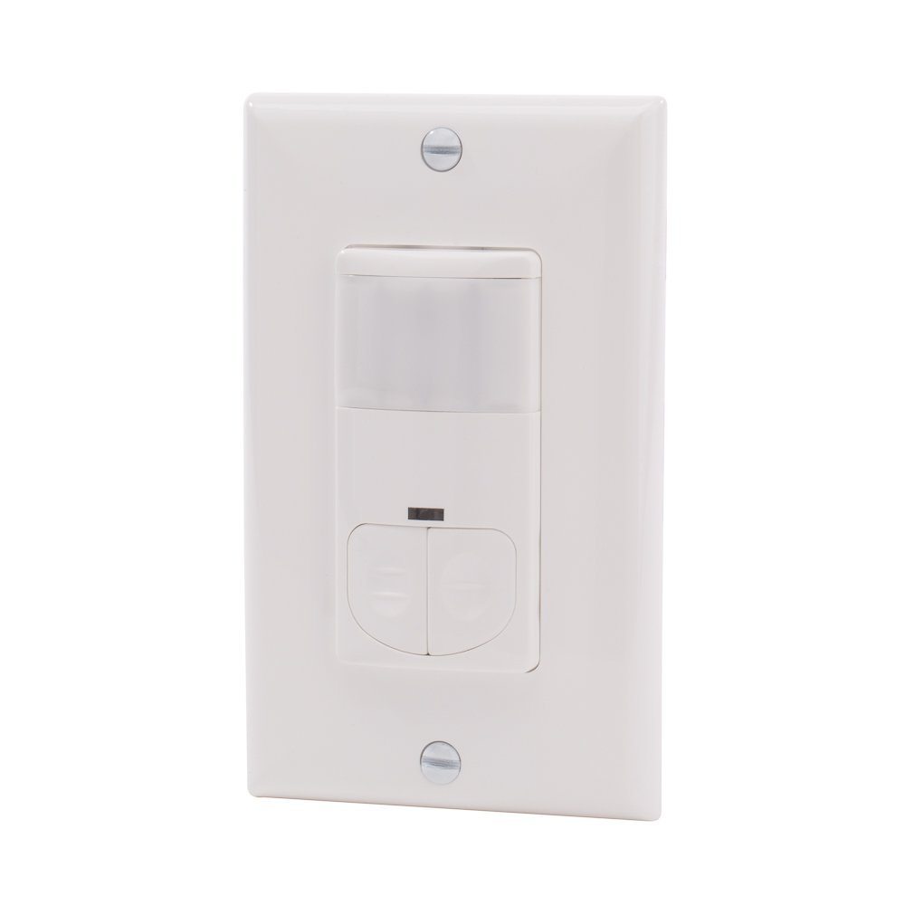 Tork NSI WOS-MN2R Wall Switch Occupancy Sensor, PIR, 2-Relay, 120/277V, White