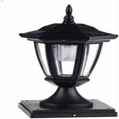 2-Pack BLACK Solar Hexagon Post Cap Lights with WHITE LEDS for 4X4 Wood Fence Post -GREEN NATURAL SOLAR