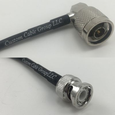 1 Foot RG142 N Male Angle to BNC Male Pigtail Jumper RF coaxial Cable 50ohm Quick USA Shipping