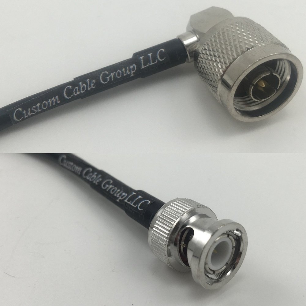 1 Foot RG142 N Male Angle to BNC Male Pigtail Jumper RF coaxial Cable 50ohm Quick USA Shipping