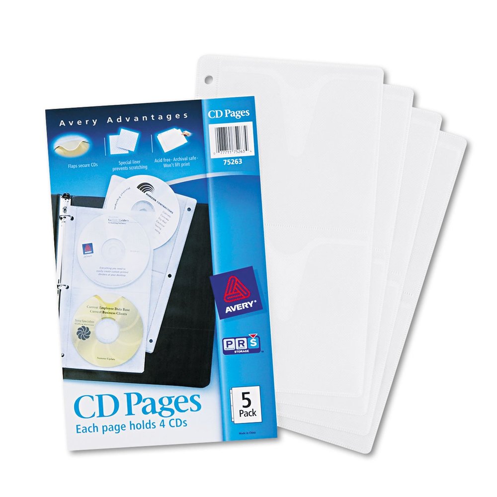 AVE75263 United STATIONERS (OP) Holder,CD Pages,5/PK