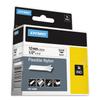 DYMO 18488 Rhino Flexible Nylon Industrial Label Tape, 1/2-Inch x 11 1/2 ft, White/Black Print view 1