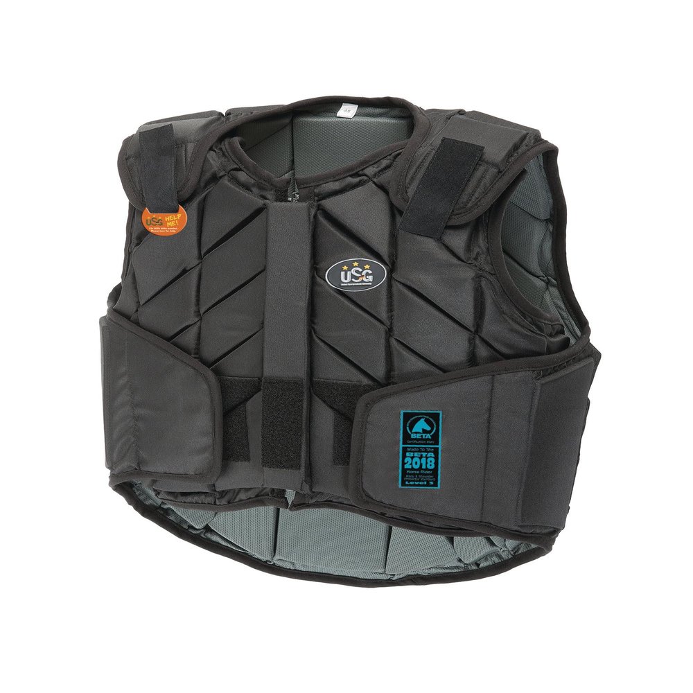 USG Eco-Flexi Panel Safety Vest, EN 13158-2018, Safety Vest, Black, Adult L