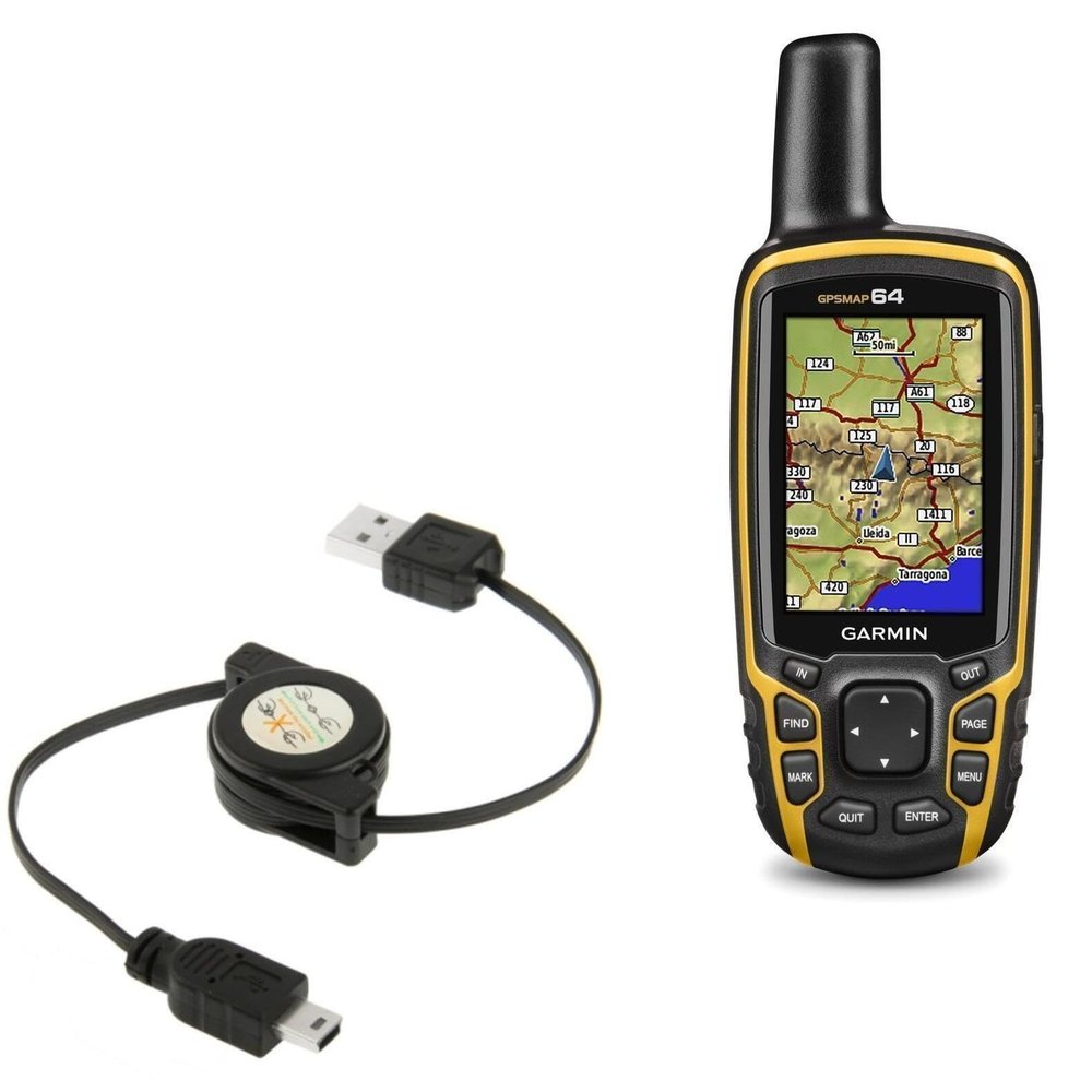 BoxWave Cable Compatible with Garmin GPSMAP 64s - miniSync, Retractable, Portable Sync Cable