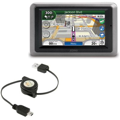 BoxWave Cable Compatible with Garmin Zumo 665LM - miniSync, Retractable, Portable Sync Cable