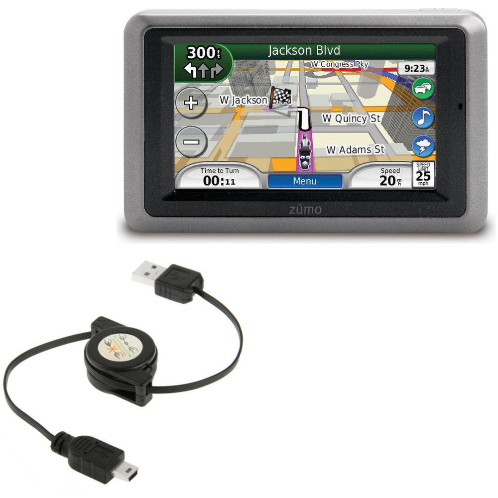 BoxWave Cable Compatible with Garmin Zumo 665LM - miniSync, Retractable, Portable Sync Cable