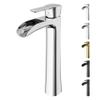 VIGO Niko Waterfall Single-Handle Single-Hole Mount Vessel Bathroom Sink Faucet, 11-Inch, Chrome, Modern Design, Solid Brass, 1.2 GPM WaterSense & Ceramic Disc Valve - VG03024CH view 1