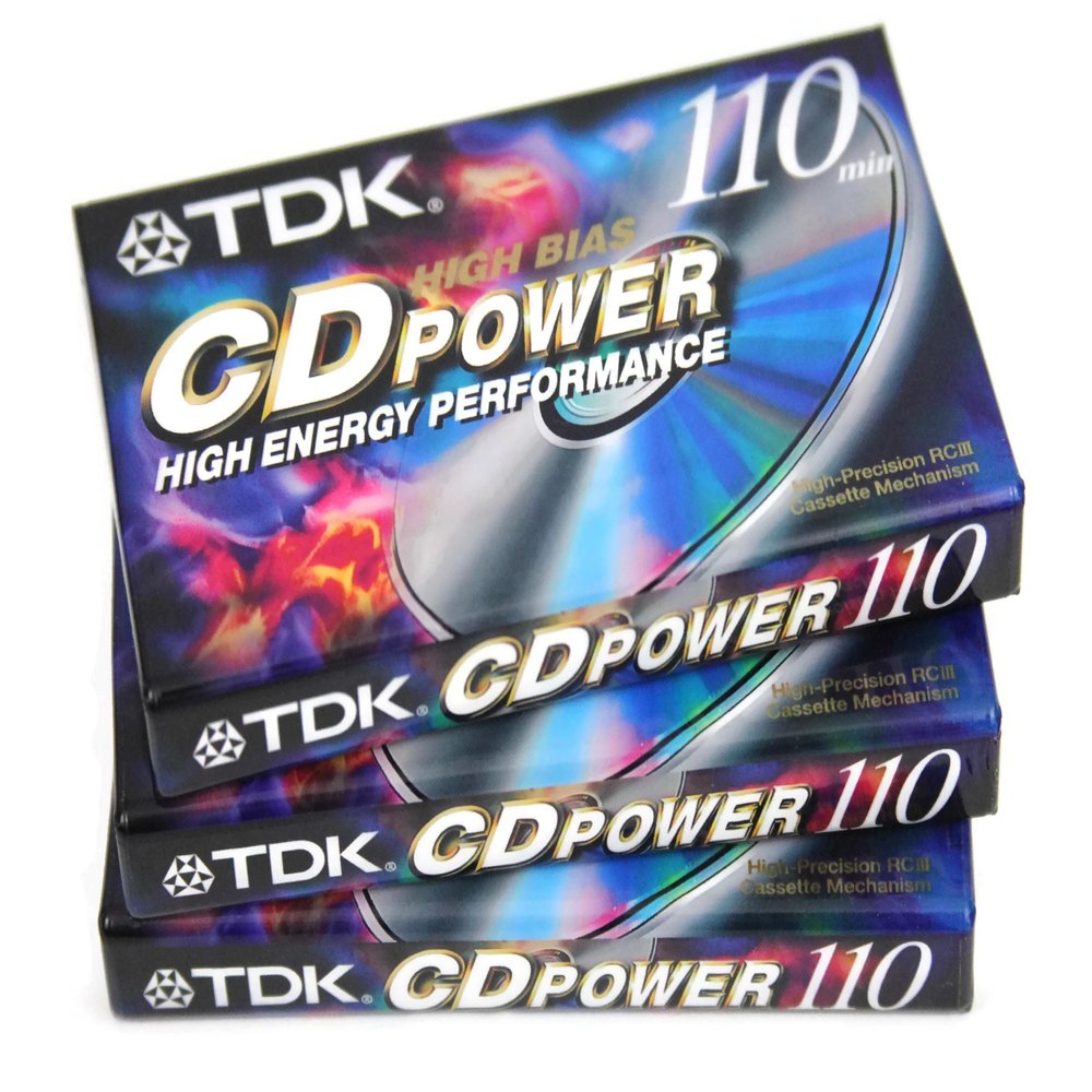 TDK CDPower (Set of 3) HIGH BIAS 110 Minute Blank Audio Cassettes PWR-110 / High Energy Performance