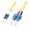 Lindy 3.0m OS2 LC - SC Duplex 3m LC SC OS2 Yellow Fiber Optic Cable view 2
