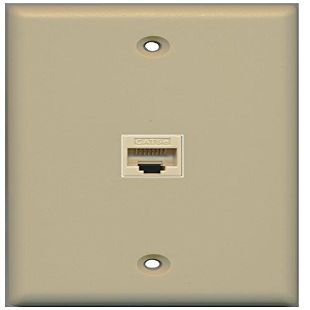 RiteAV 1 Gang 1 Port Cat5e Ethernet Wall Plate - Ivory