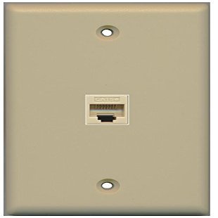 RiteAV 1 Gang 1 Port Cat5e Ethernet Wall Plate - Ivory