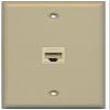 RiteAV 1 Gang 1 Port Cat5e Ethernet Wall Plate - Ivory view 1