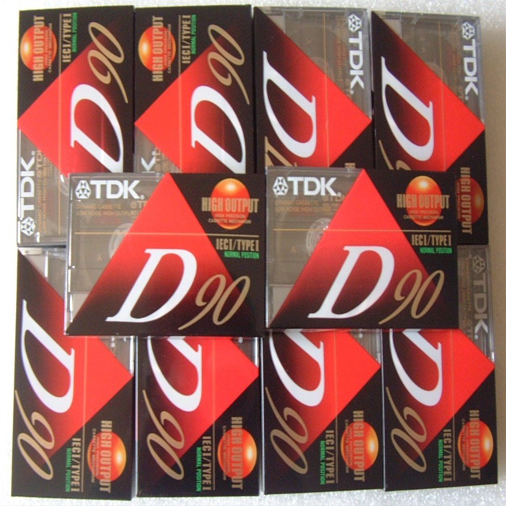 TDK D90 High Output IECI/Type I Normal Position Audio Cassettes.10 Pack