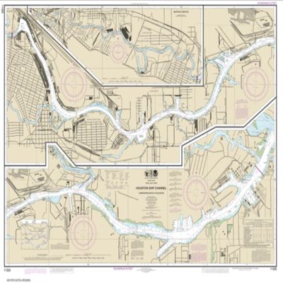 NOAA Chart 11325-Houston Ship Channel Carpenters Bayou to Houston by East View Geospatial