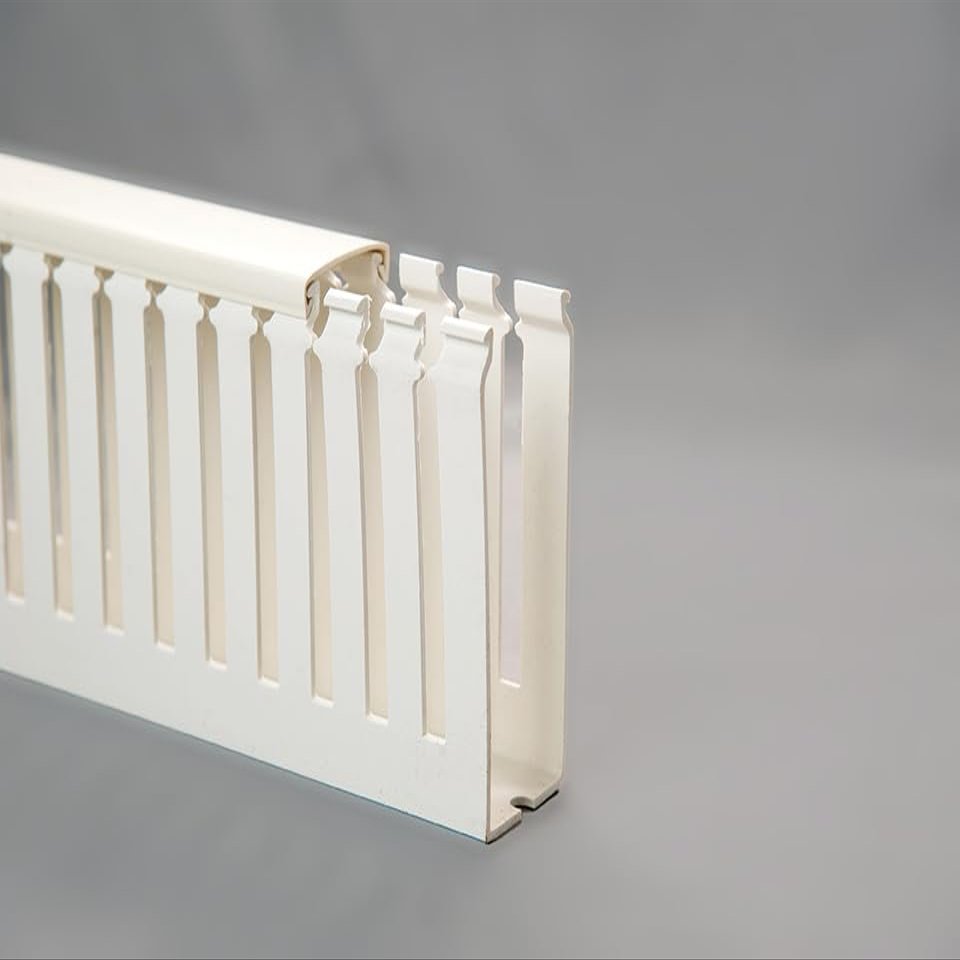 12 Pack of 1 1/2x4 Inch, 2m Open Slot Wiring Duct/Cable Raceway with Cover, UL/CE Listed - White