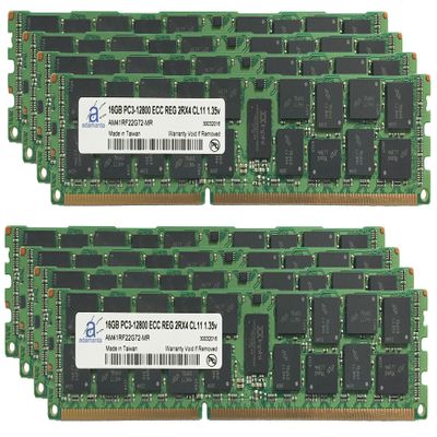 Adamanta 128GB (8x16GB) Server Memory Upgrade for Dell PowerEdge R620 DDR3 1600Mhz PC3-12800 ECC Registered 2Rx4 CL11 1.35v