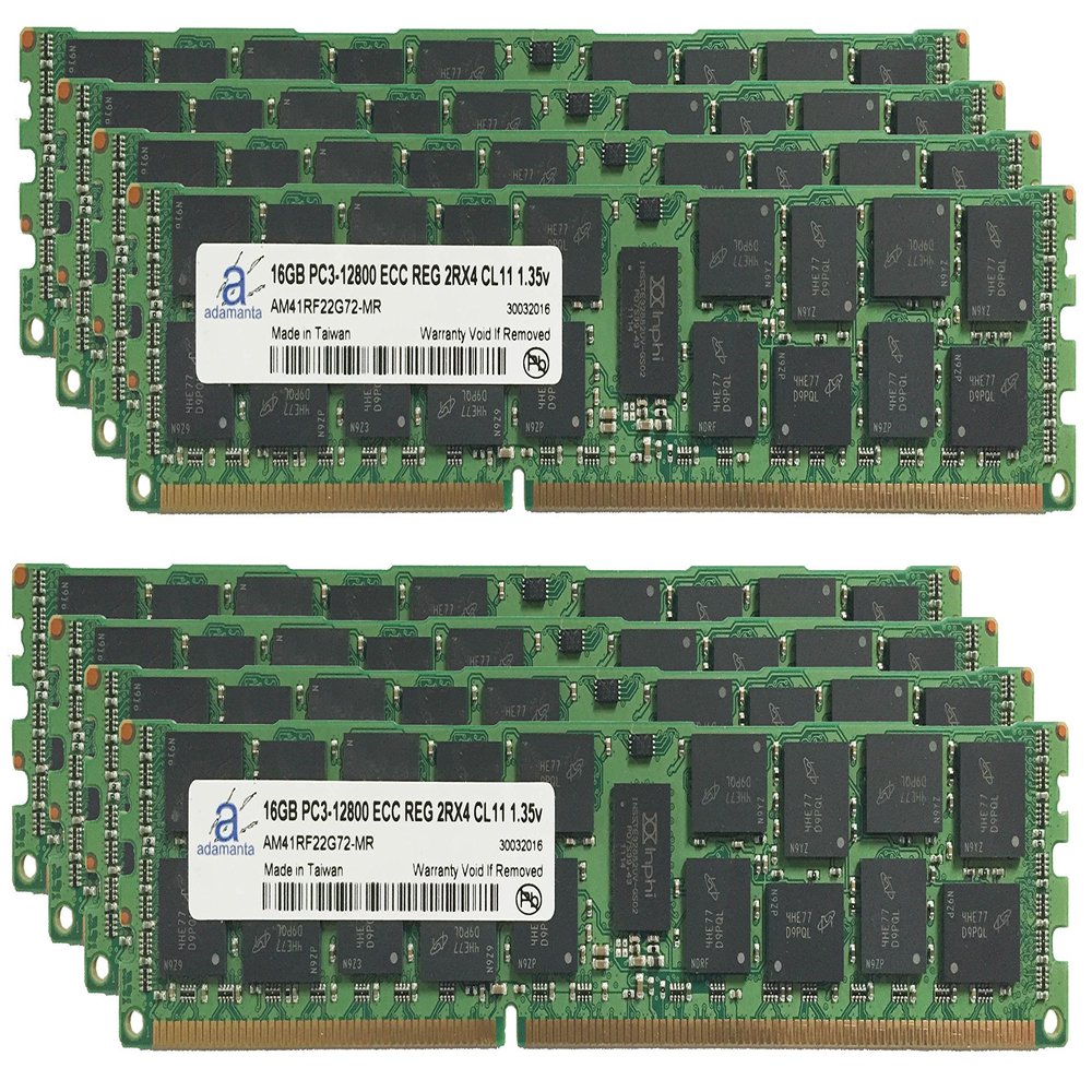 Adamanta 128GB (8x16GB) Server Memory Upgrade for Dell PowerEdge R620 DDR3 1600Mhz PC3-12800 ECC Registered 2Rx4 CL11 1.35v