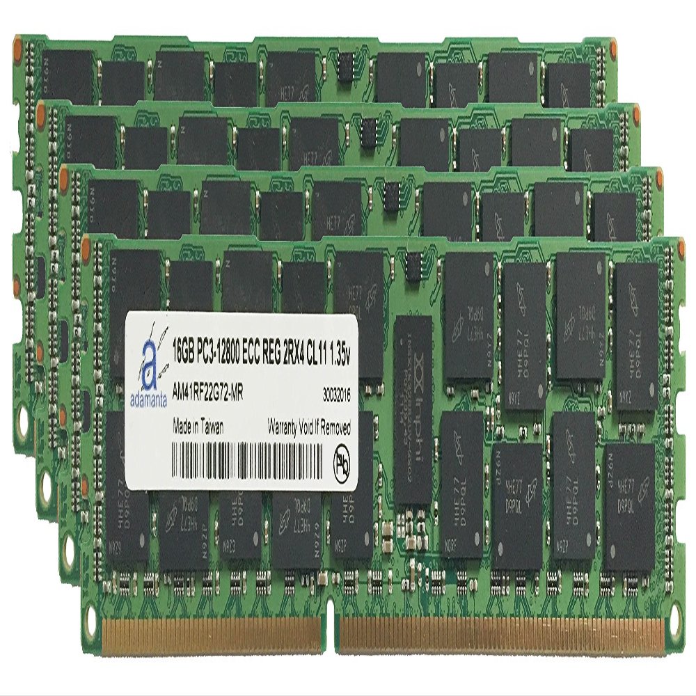 Adamanta 64GB (4x16GB) Server Memory Upgrade for Dell PowerEdge T620 DDR3 1600Mhz PC3-12800 ECC Registered 2Rx4 CL11 1.35v