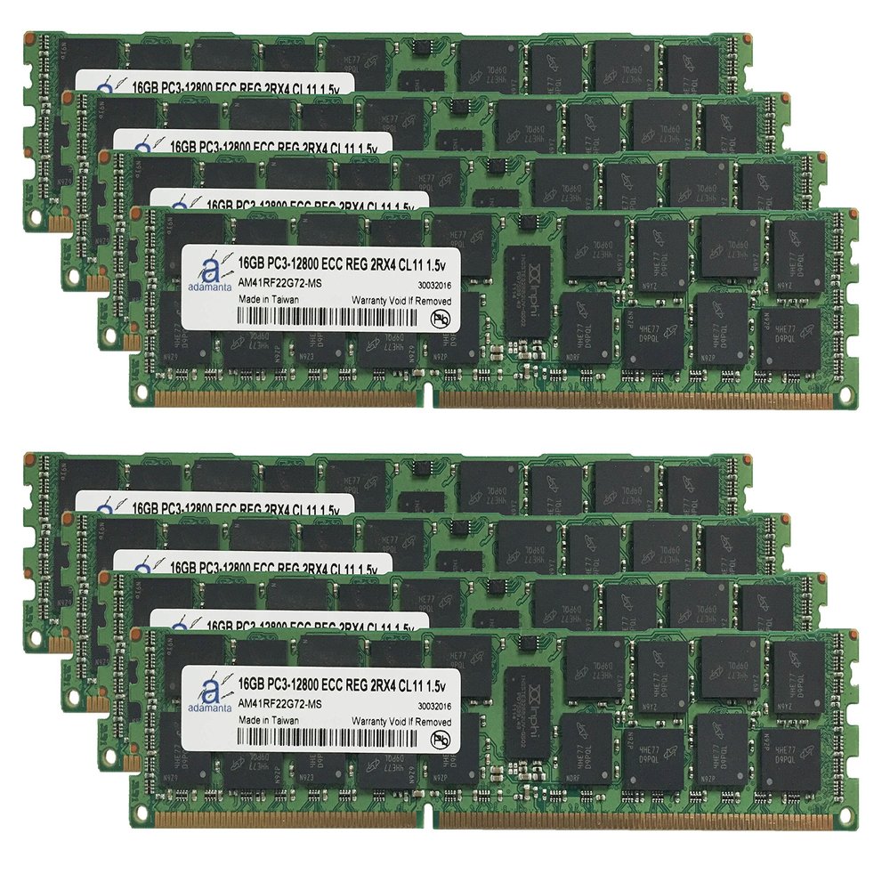 Adamanta 128GB (8x16GB) Server Memory Upgrade for Dell PowerEdge T710 DDR3 1600Mhz PC3-12800 ECC Registered 2Rx4 CL11 1.5v