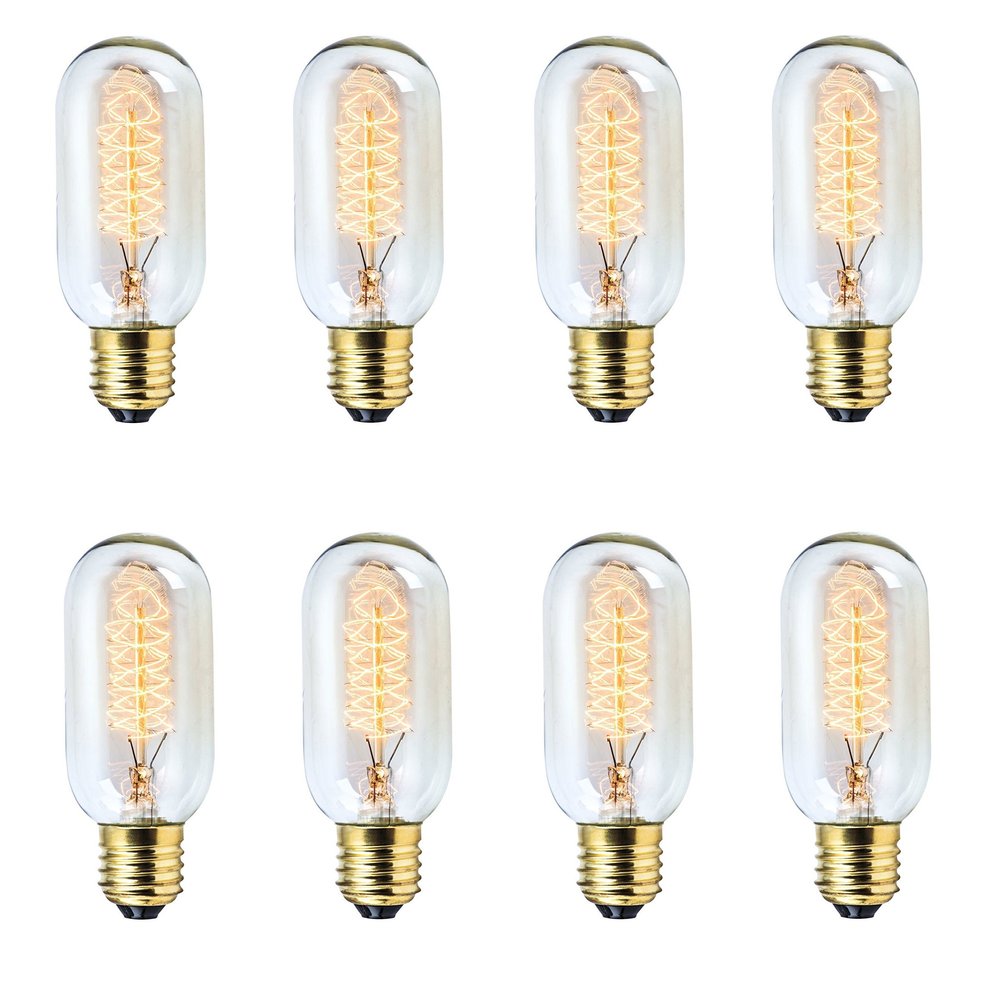 Rolay 25W Vintage Edison Bulbs, T45 Clear Glass Antique Vintage Old Fashioned E26 Incandescent Light Bulbs, 8 Pack