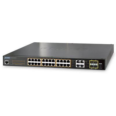 Planet IPv6/IPv4, 24-Port Managed 802.3at POE+ Gigabit Ethernet, GS-4210-24PL4C (802.3at POE+ Gigabit Ethernet Switch + 4-Port Gigabit Combo TP/SFP (440W))
