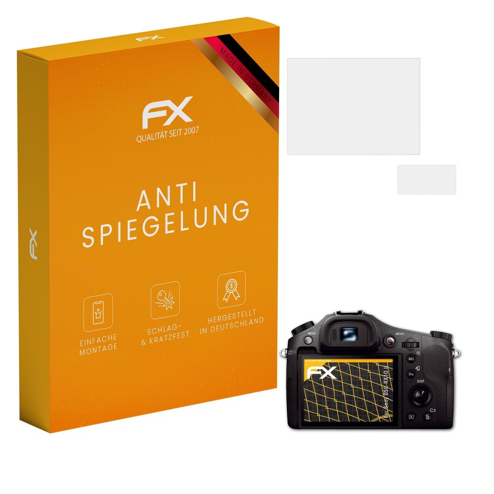 atFoliX Screen Protector compatible with Sony DSC-RX10 II Screen Protection Film, anti-reflective and shock-absorbing FX Protector Film (Set of 3)