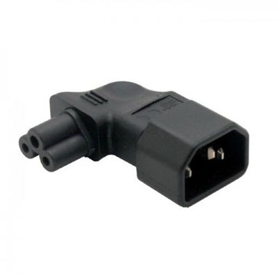 JSER IEC 90 Degree Adapter 3 Poles Male C14 to Micky C5 Right Angled Extension Power Adapter